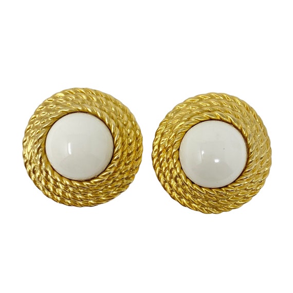 Gorgeous Vintage 1980s Gripoix Matte Gold & White… - image 2