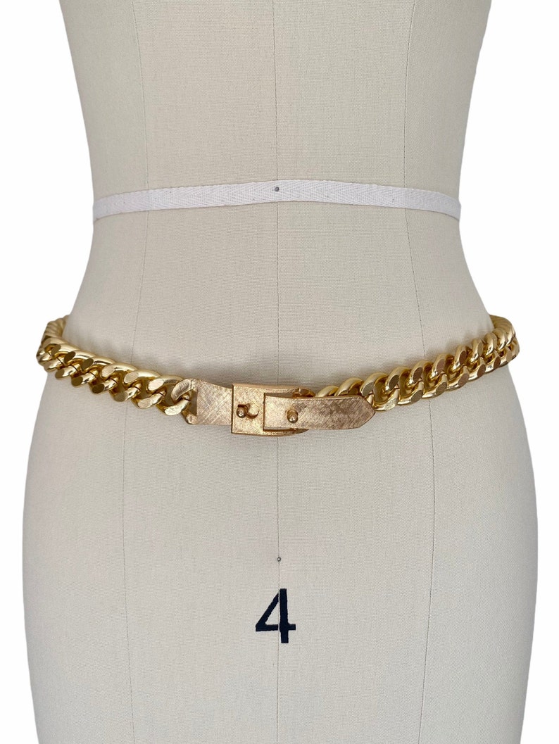 New Old Stock Gold Tone Chunky Chain Metal Waist Belt Vintage 1970s Belt