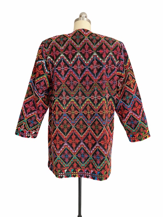 Vintage Colorful Jacket, Geometric Multicolor Emb… - image 9