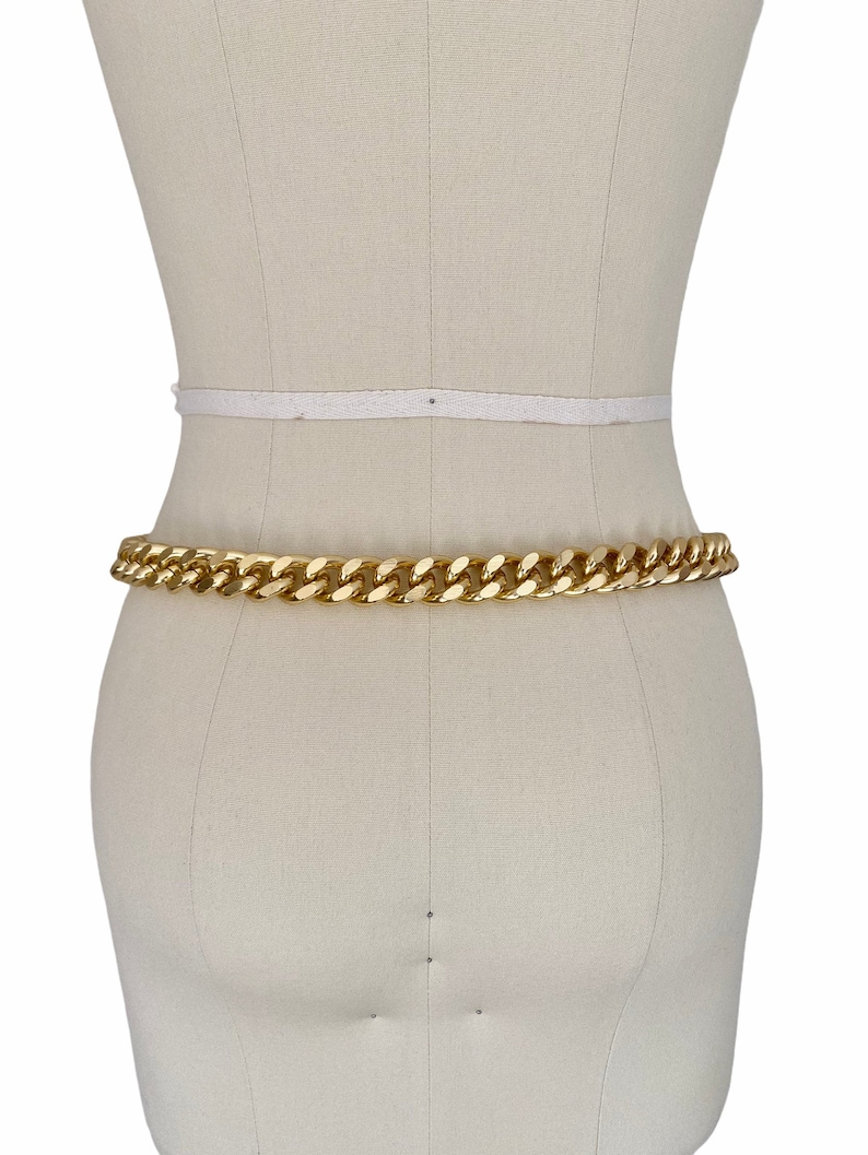 New Old Stock Gold Tone Chunky Chain Metal Waist Belt Vintage 1970s Belt