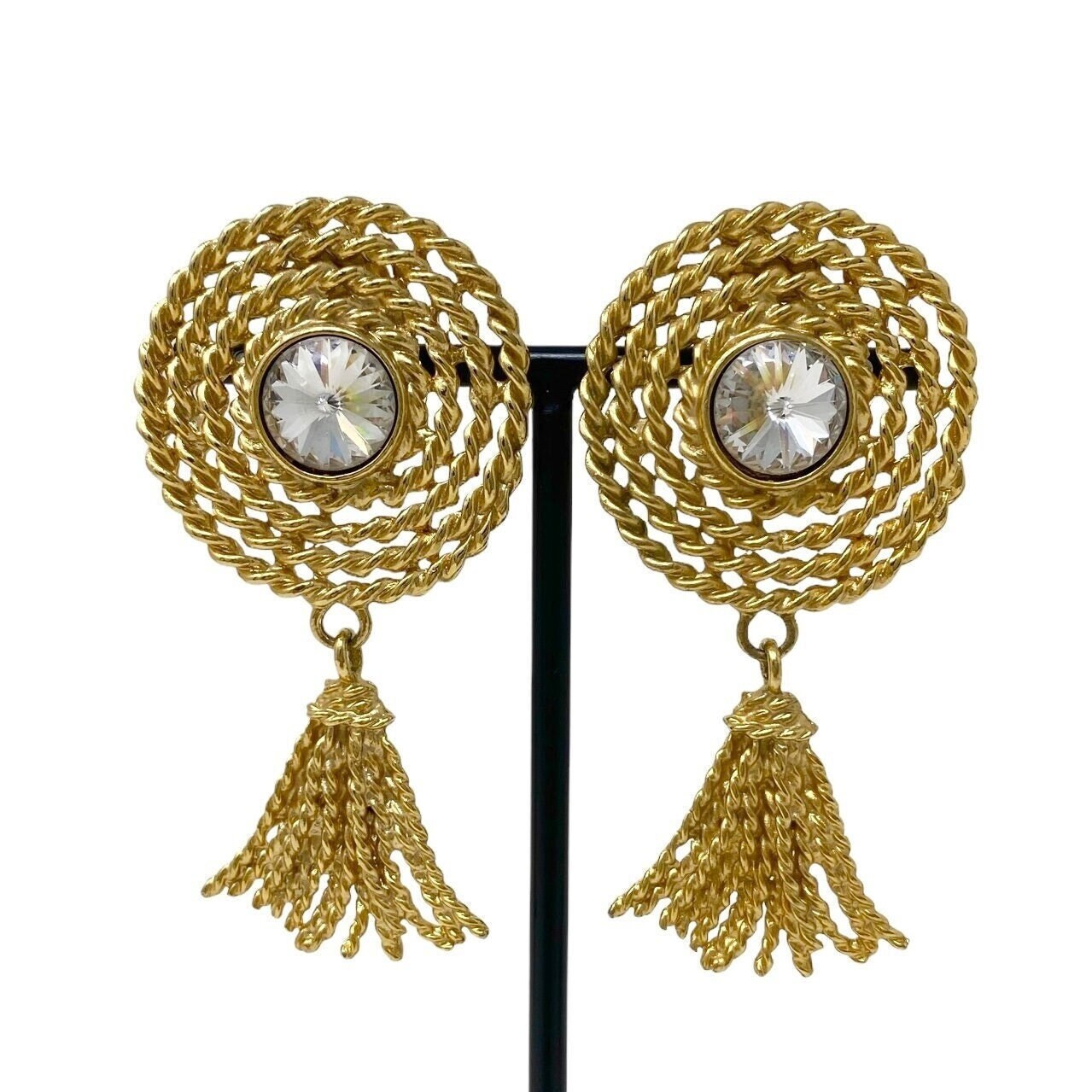 Boucles D'oreilles Pendantes Cabochons Murano Vintage - Vert Sarcelle & Cuivre - Fait Main - Occasion
