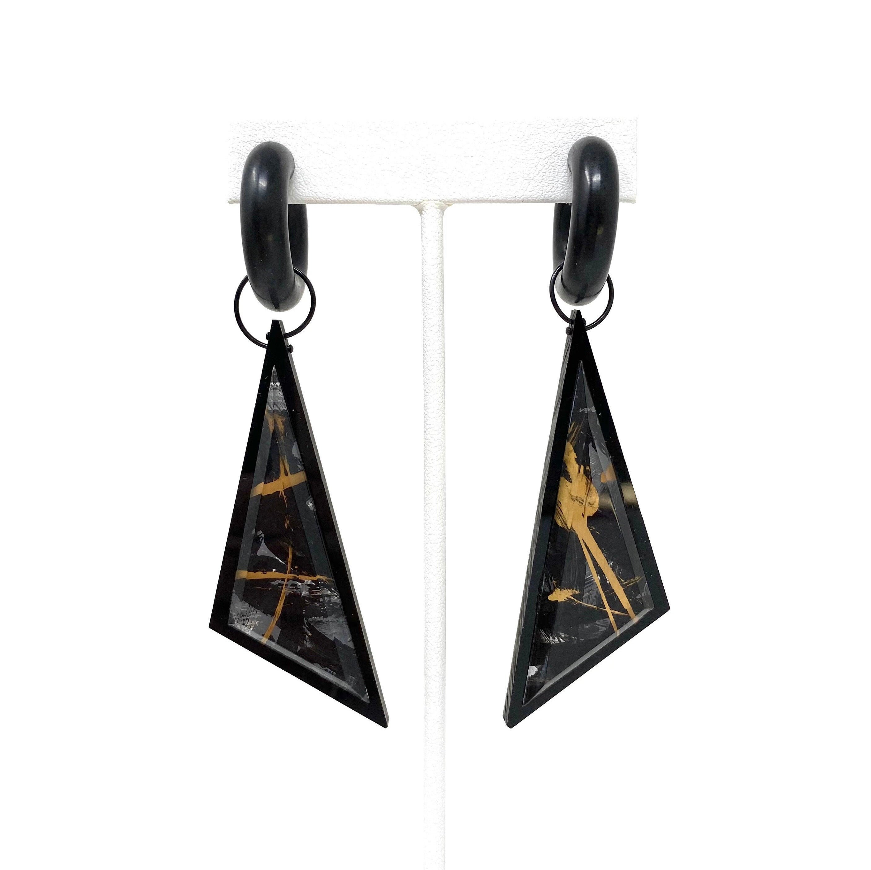 Puces d'oreilles profils mexicains I Bijoux Anciens I Noir Carat