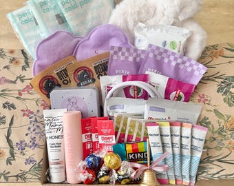 Coffret de soins post-partum, Coffret cadeau bien-être pour nouvelle maman, Kit de survie, Panier cadeau pour nouveau-né, future maman (premier enfant)