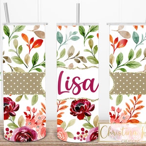 20oz. Straight Skinny Floral Wood Tumbler Wrap, PNG, Digital download, Sublimation F17 image 1