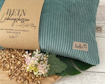 spelled pillow | Pillow with spelled husk | grain pillow | Color: dark mint | handmade