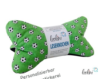 Reading bones | Reading pillow | Personalizable with name | Ergonomic pillow | Neck pillow | FOOTBALL ll sports