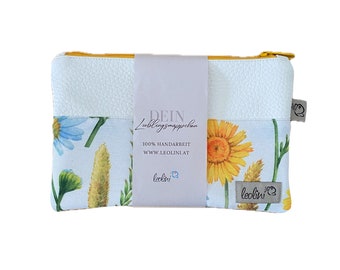 Pencil case, make-up bag | SUNFLOWER | Zip pocket | Personalized with name