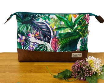 Large cosmetic bag | ORCHIDS | Toiletry bag with many compartments