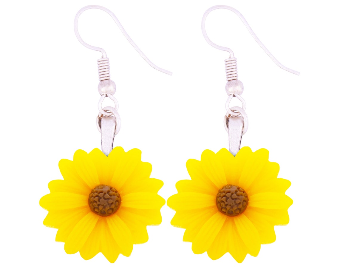 Sunflower Earrings Etsy