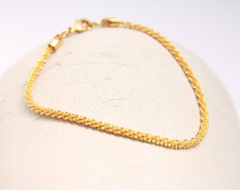 Fine gold chain bracelet with 24-carat fine gold