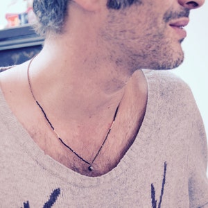 men&#39;s beaded collar with little brown  miyukis and a pyrite pearl