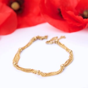 24K fine gold multi-row bracelet