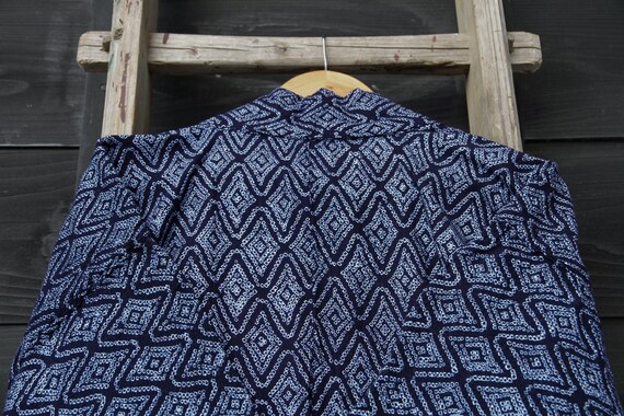 Shibori Summer Kimono,Japanese Blue Yukata, Japane