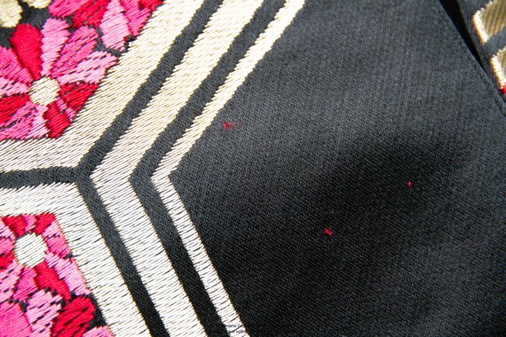 Black and Pink Obi, Patterned Japanese Vintage Ce… - image 6