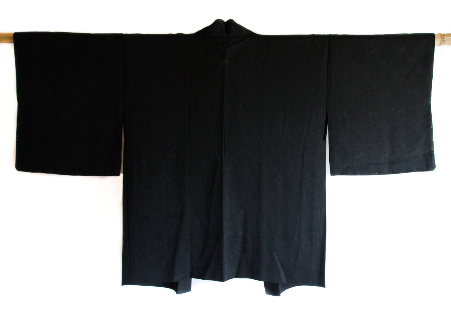Black Japanese Kimono Jacket Vintage Haori CoverupBohemian Etsy
