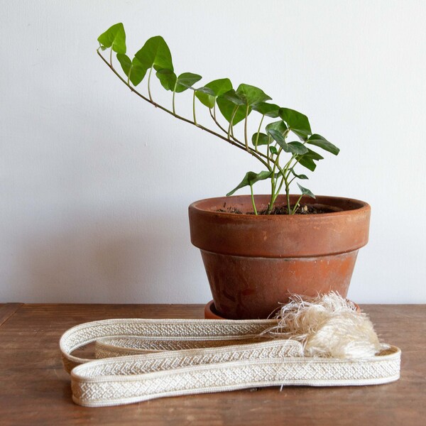 Ivory Obijime Japanese Vintage Woven Silk Cord Belt, Kimono Obi Accessory, Japanese Clothing, Japanese Obi Belt, Gifts Under 20