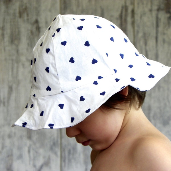 Girl's Sun Hat, Toddler's Summer Hat - Navy Blue