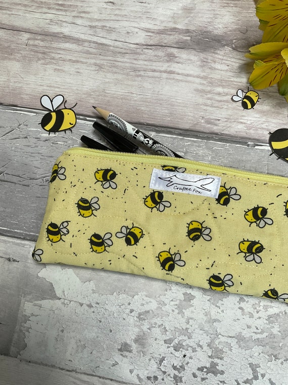 Bumble Bee Pencil Case, Bee Sunglass Pouch, Borage and Bees Cotton