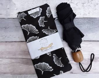 Umbrella bag, waterproof wet bag, wet pouch, umbrella carrier, birthday gift for Mum, useful gift for women, Gingko leaf art, brolly bag