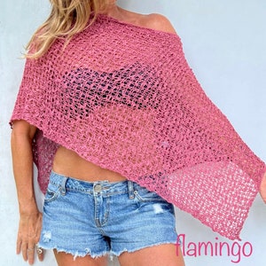 Ladies all-season stylish super soft PONCHO cape shawl boho woven beach shoulder cover image 10