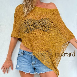 Ladies all-season stylish super soft PONCHO cape shawl boho woven beach shoulder cover image 4