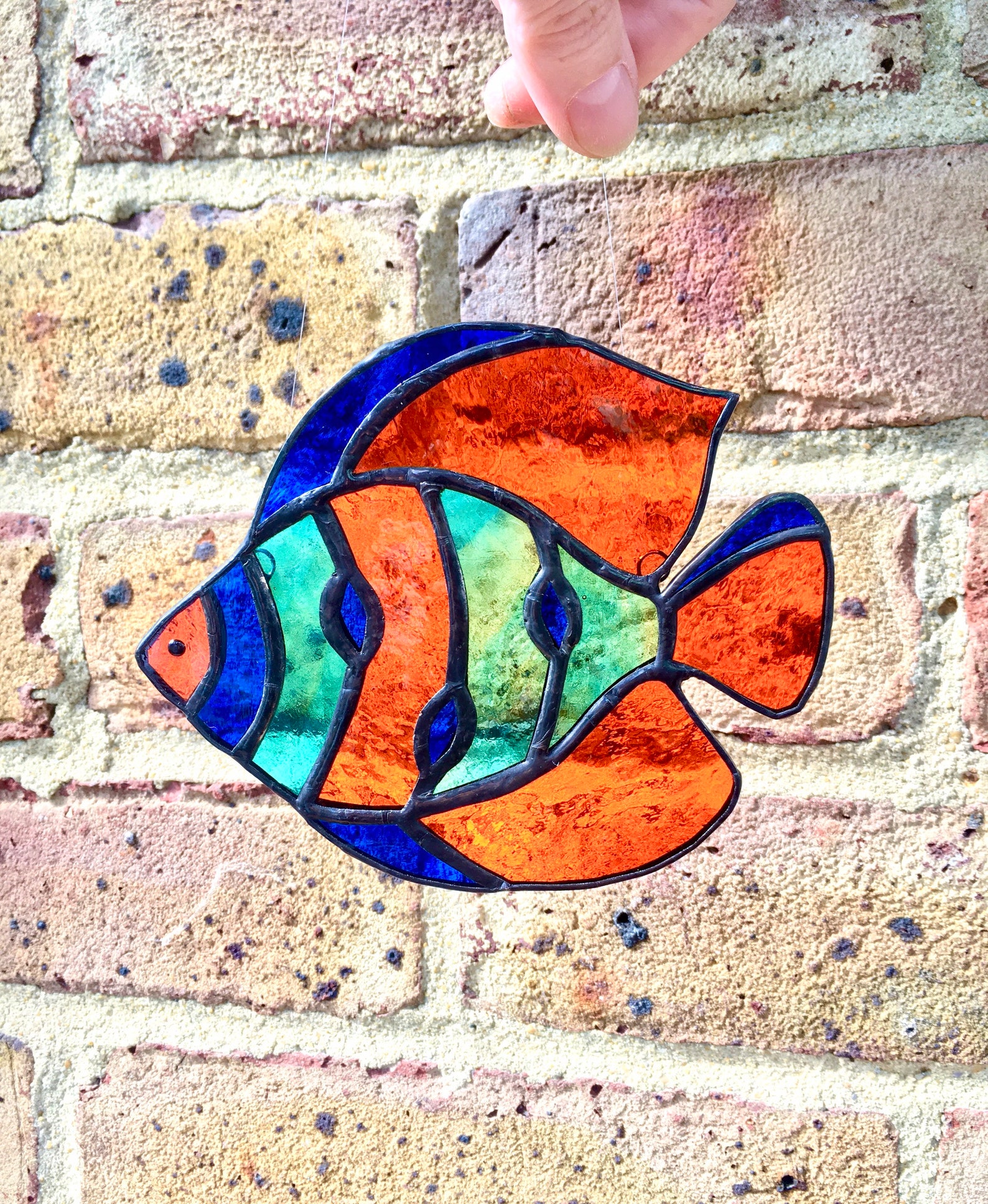 Stained Glass Tropical Fish Sun Catcher. Glass Art. Etsy