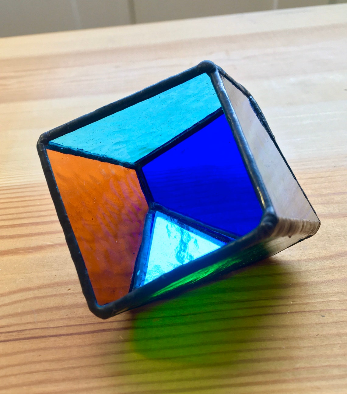 Stained Glass Geometric Cubes for Trinkets or Jewellery. Sun Etsy