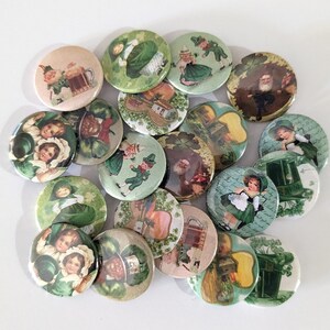 Vintage St. Patrick's Day - Set of 20 Buttons or Magnets - 1