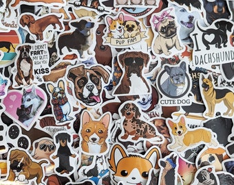 Silly Dog Stickers (5-100 pcs) Puppy Stickers, vinyl stickers for water bottles, laptop, notebook, rewards, party favors