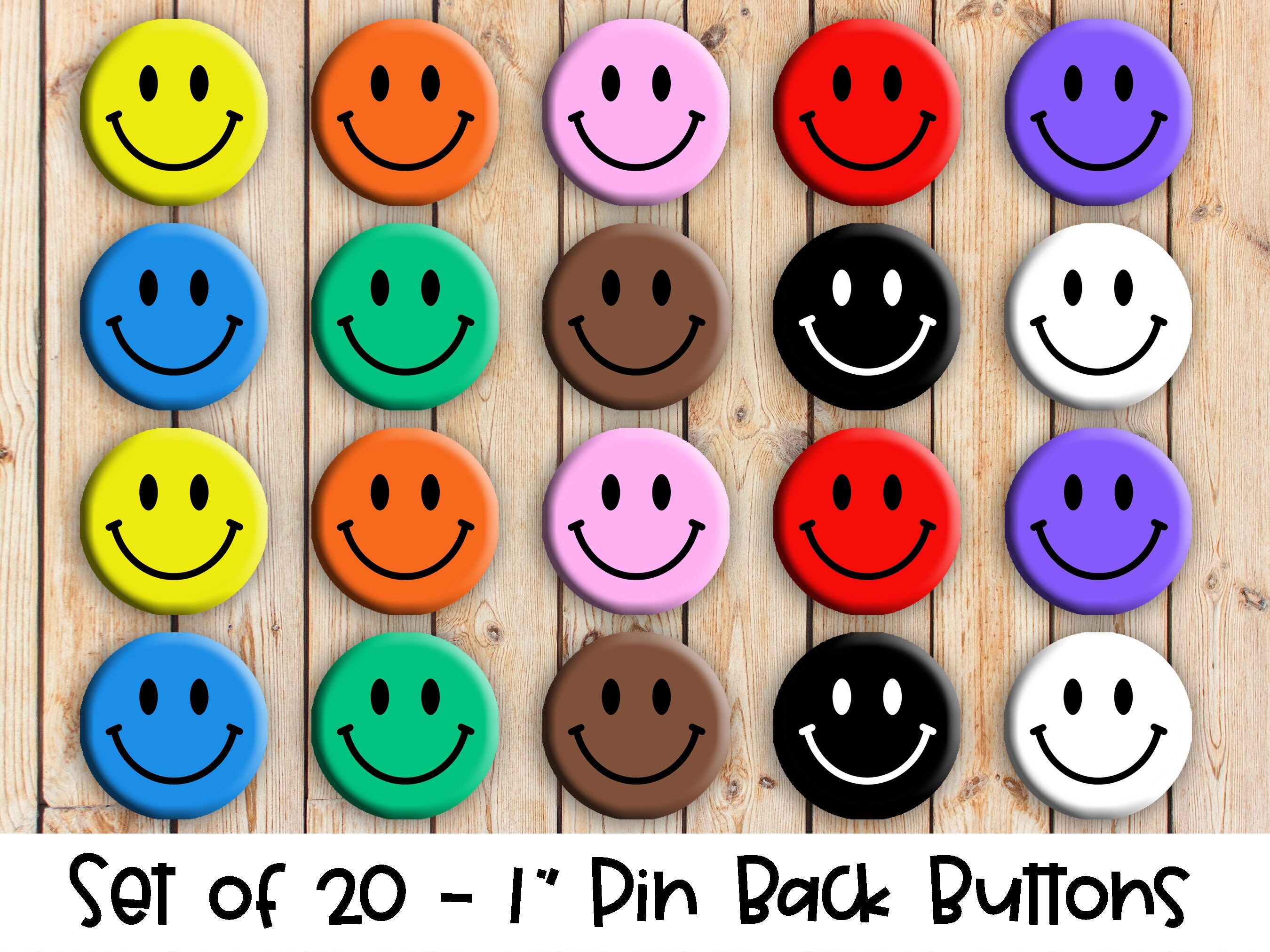 100 Pcs Happy Face Lapel Pins Cute Smile Enamel Pinback Buttons Fun Pins  with Butterfly Clasp Zinc Alloy Bulk Enamel Pins Teacher Pins for Students