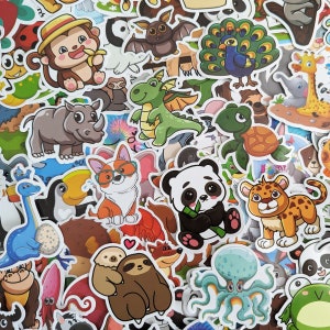 Animal Stickers (5-100 pcs) Cute Animal Stickers, vinyl stickers for water bottles, laptop, notebook, rewards, party favors