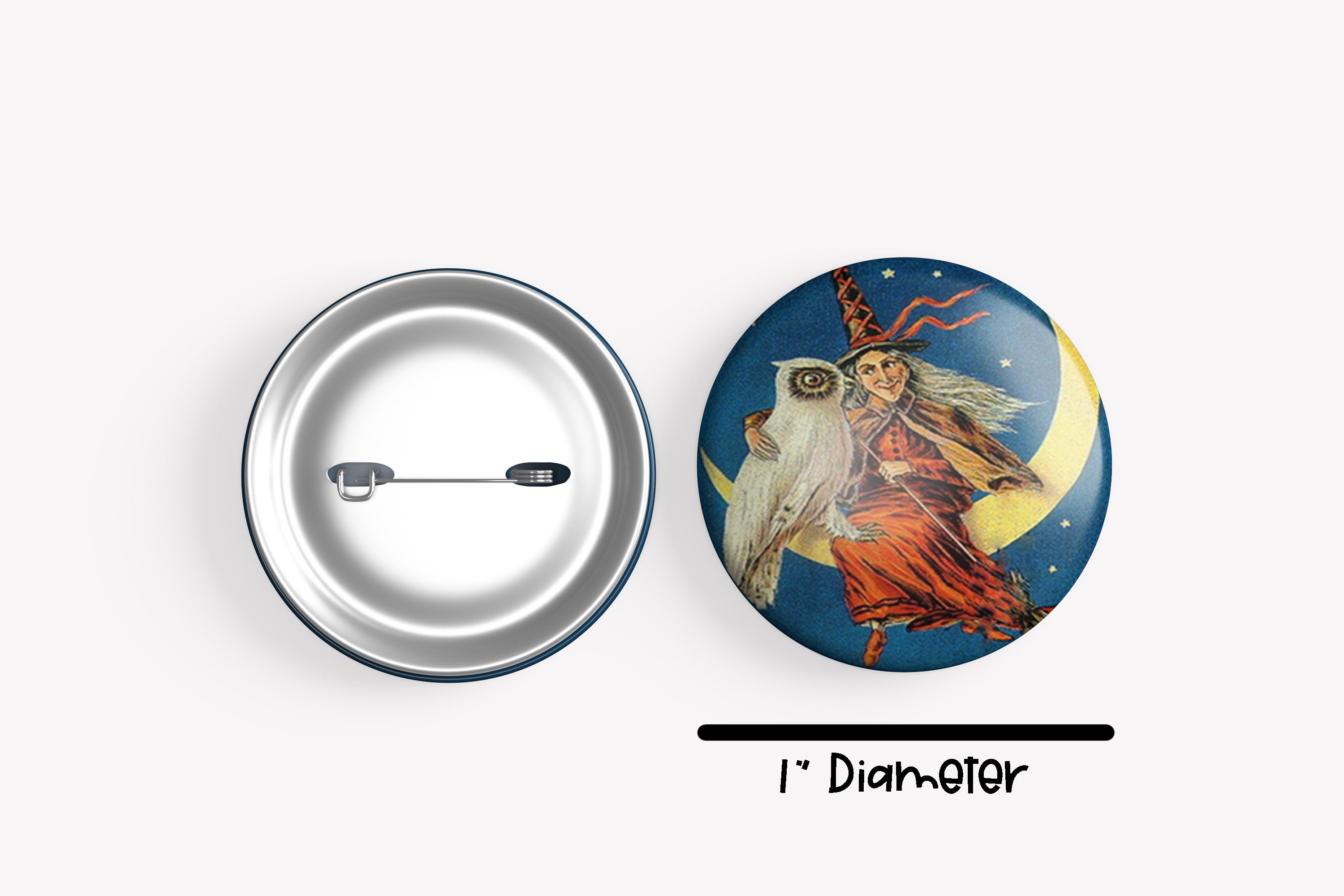 Vintage Halloween Pins - Set of 20 Buttons or Magnets - 1