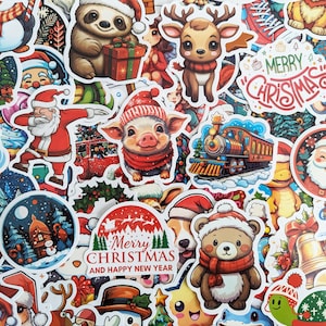 Christmas Stickers (5-100 pcs) Cute Christmas Stickers, vinyl stickers for water bottles, laptop, notebook, rewards, party favors