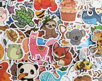 Small Animals Stickers (5-100 pcs) Cute Animals, kids party, vinyl stickers for water bottles, laptop, notebook, rewards, party favors