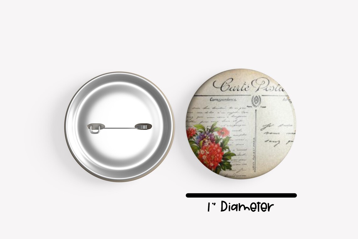 Paris Themed Pins - Set of 20 Buttons or Magnets - 1
