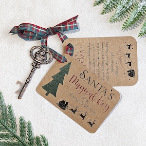 WestmonWorks Santa Key for No Chimney Houses Magic Skeleton Keys with Santa's Face Gift Set, 2 Long