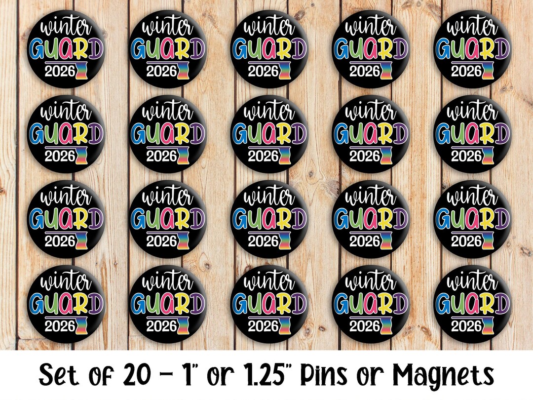 Color Guard Pin Winter Guard 2026 - Set of 20 Buttons or Magnets - 1