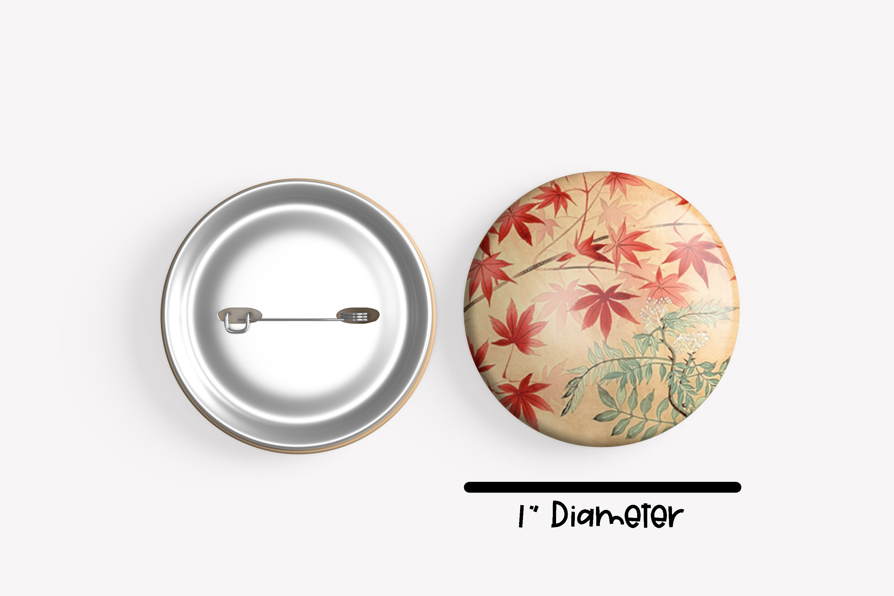 Japanese Art Designs - Set of 20 Buttons or Magnets - 1