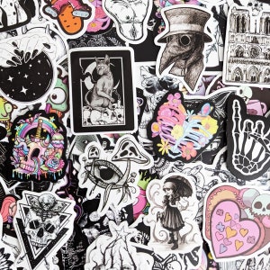 Gothic Stickers (5-100 pcs) Dark Horror, Goth vinyl stickers for water bottles, laptop, notebook, rewards, party favors
