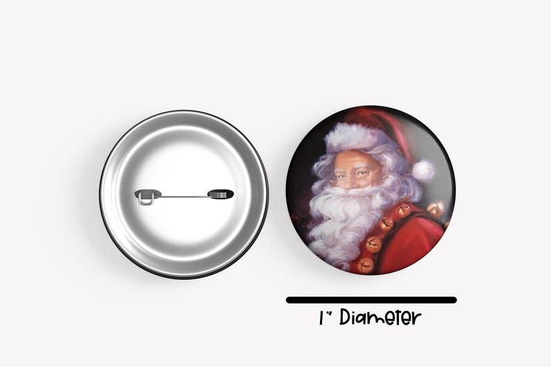 Vintage Santa Claus Pins - Set of 20 Buttons or Magnets - 1" or 1.25 ...