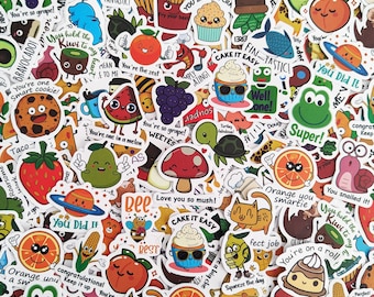 Cute Reward Stickers for kids (5-100 pcs) kids party, vinyl stickers for water bottles, laptop, notebook, rewards, party favors