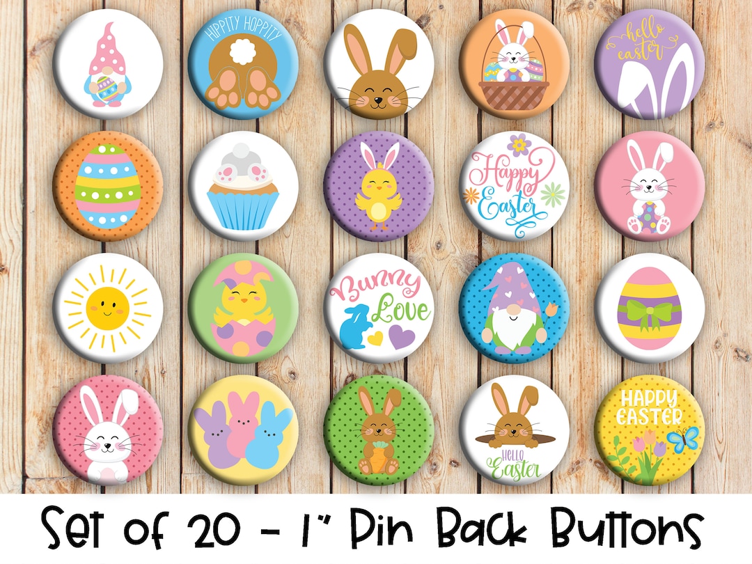 Easter Designs - Set of 20 Buttons or Magnets - 1