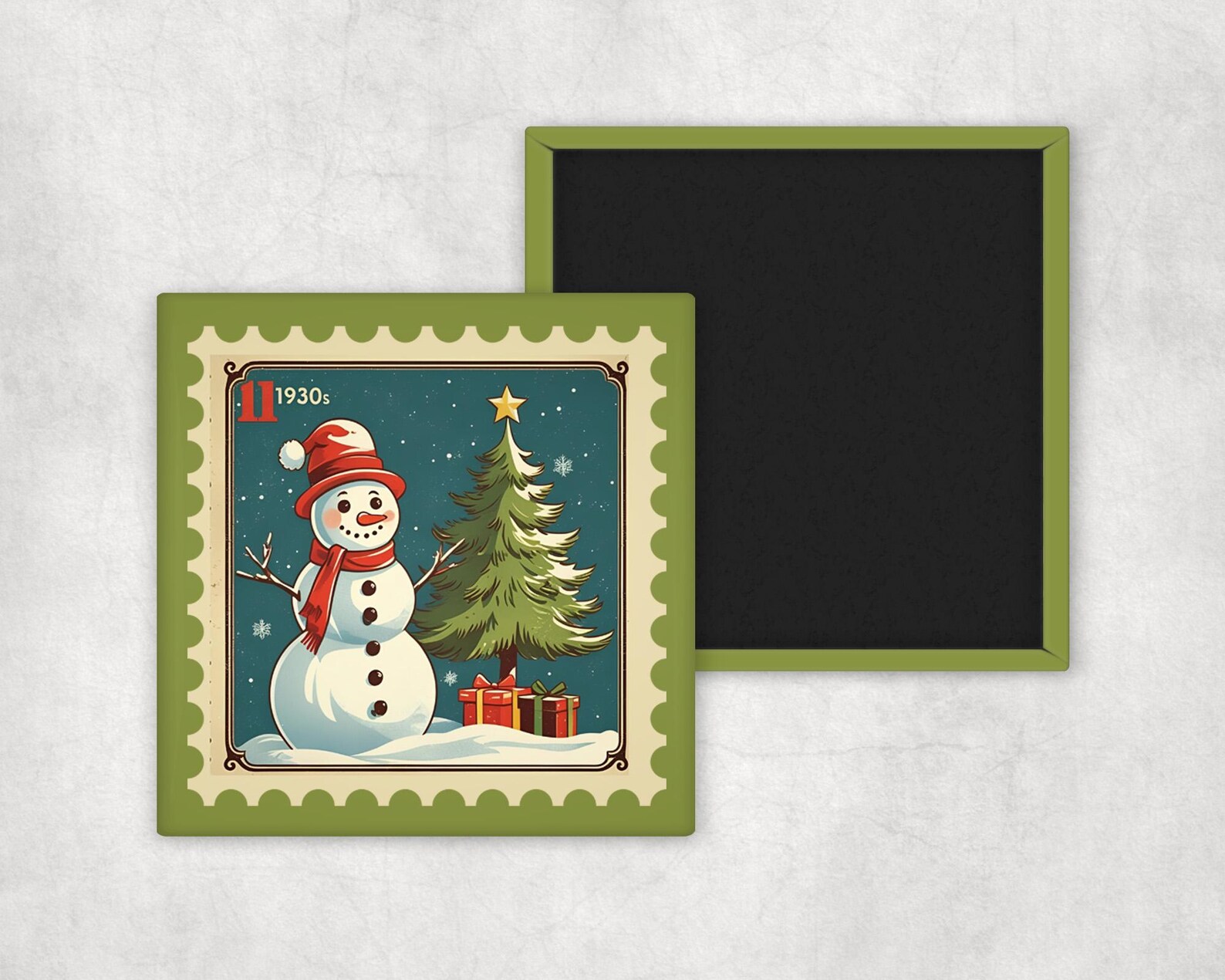 Christmas Magnets - Set of 4 Magnets - 2x2" Fridge Magnet - Etsy