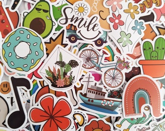 Small Random Stickers (5-100 pcs) vinyl stickers for water bottles, laptop, notebook, rewards, party favors, Miscellaneous Stickers