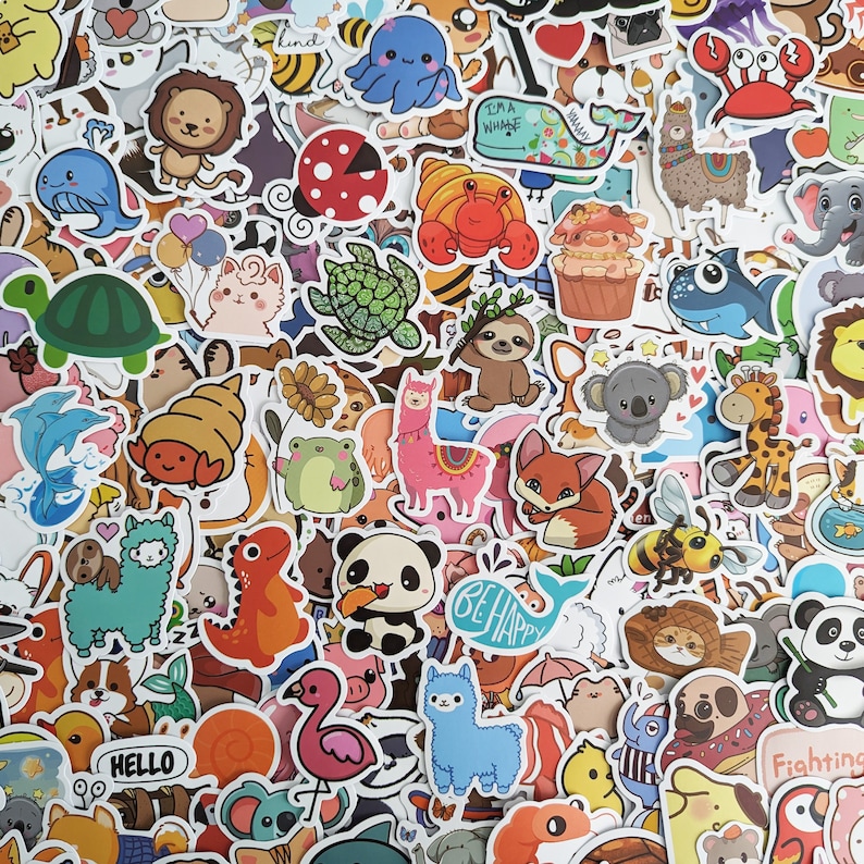 Small Animals Stickers 5-100 pcs Cute Animals, kids party, vinyl stickers for water bottles, laptop, notebook, rewards, party favors image 2