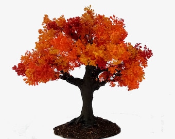 Crafted Brilliantly colored 5 inch tall Sugar Maple