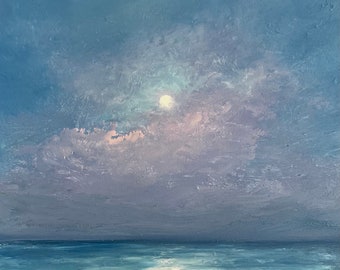 Pintura a óleo de paisagem marítima