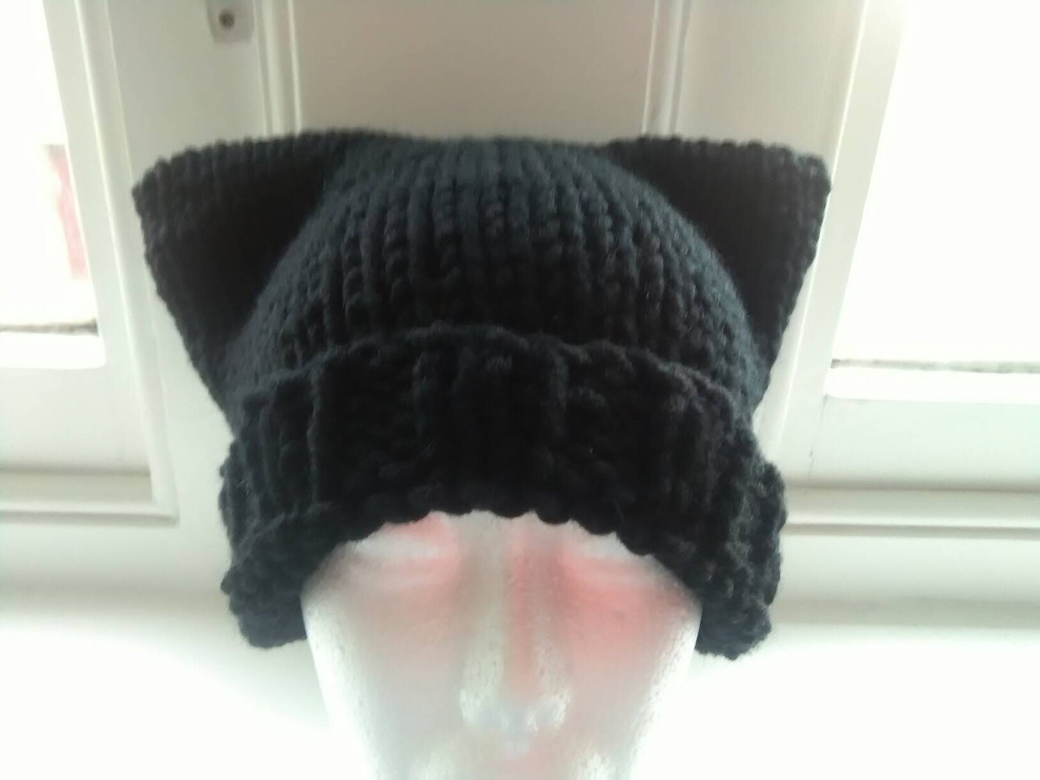 Mens cat hat large mens beanie black animal ear hat Etsy