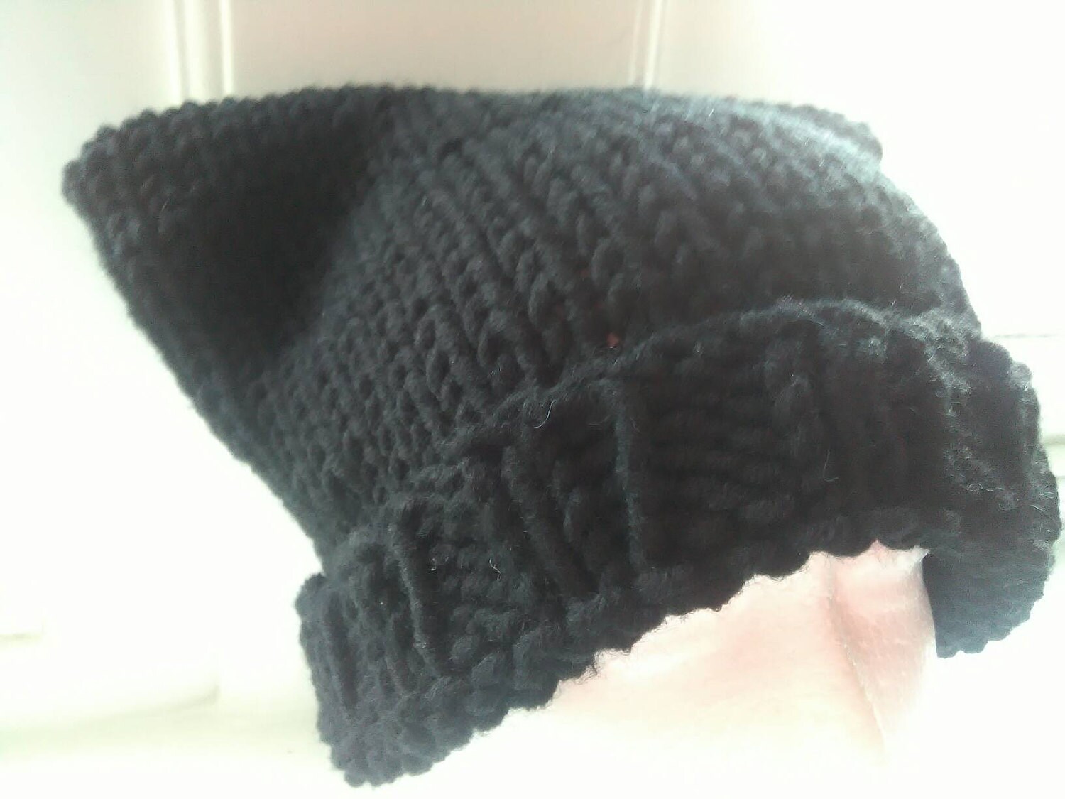 Mens cat hat large mens beanie black animal ear hat Etsy