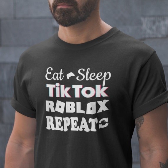 Eat Sleep Roblox Inspired Repeat Adult Unisex Black T Shirt 